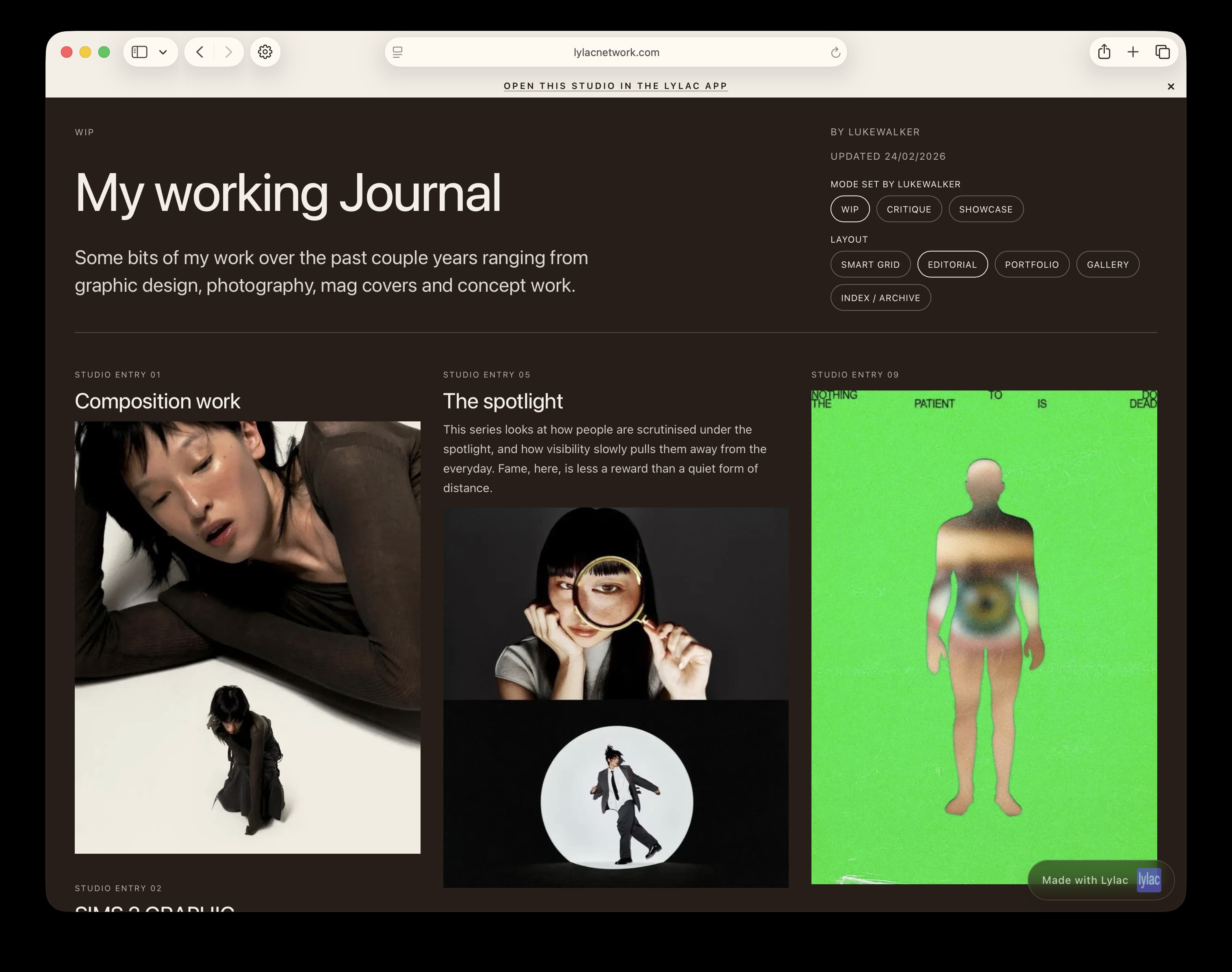 Editorial web studio layout preview 3
