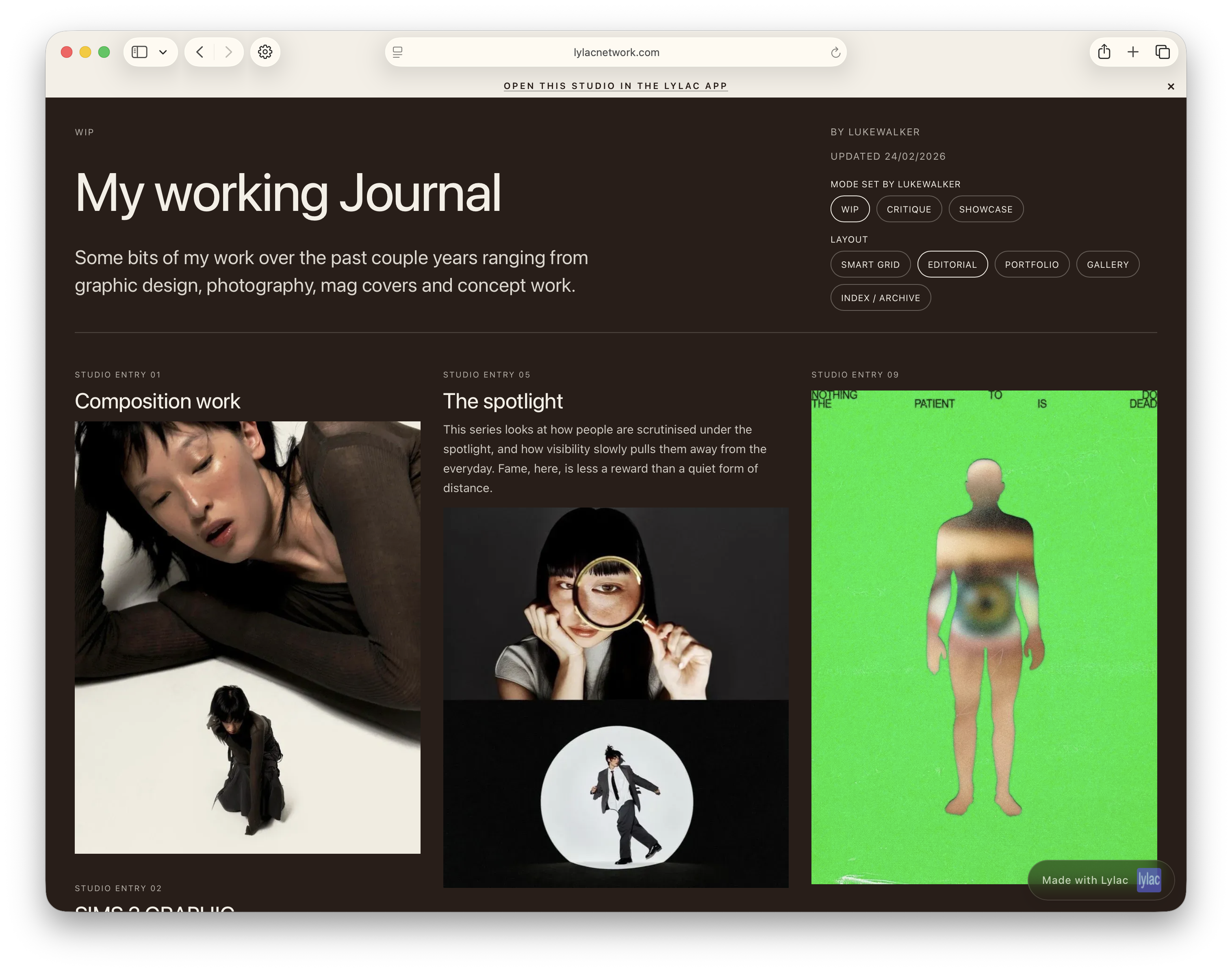 Editorial web studio layout preview 3