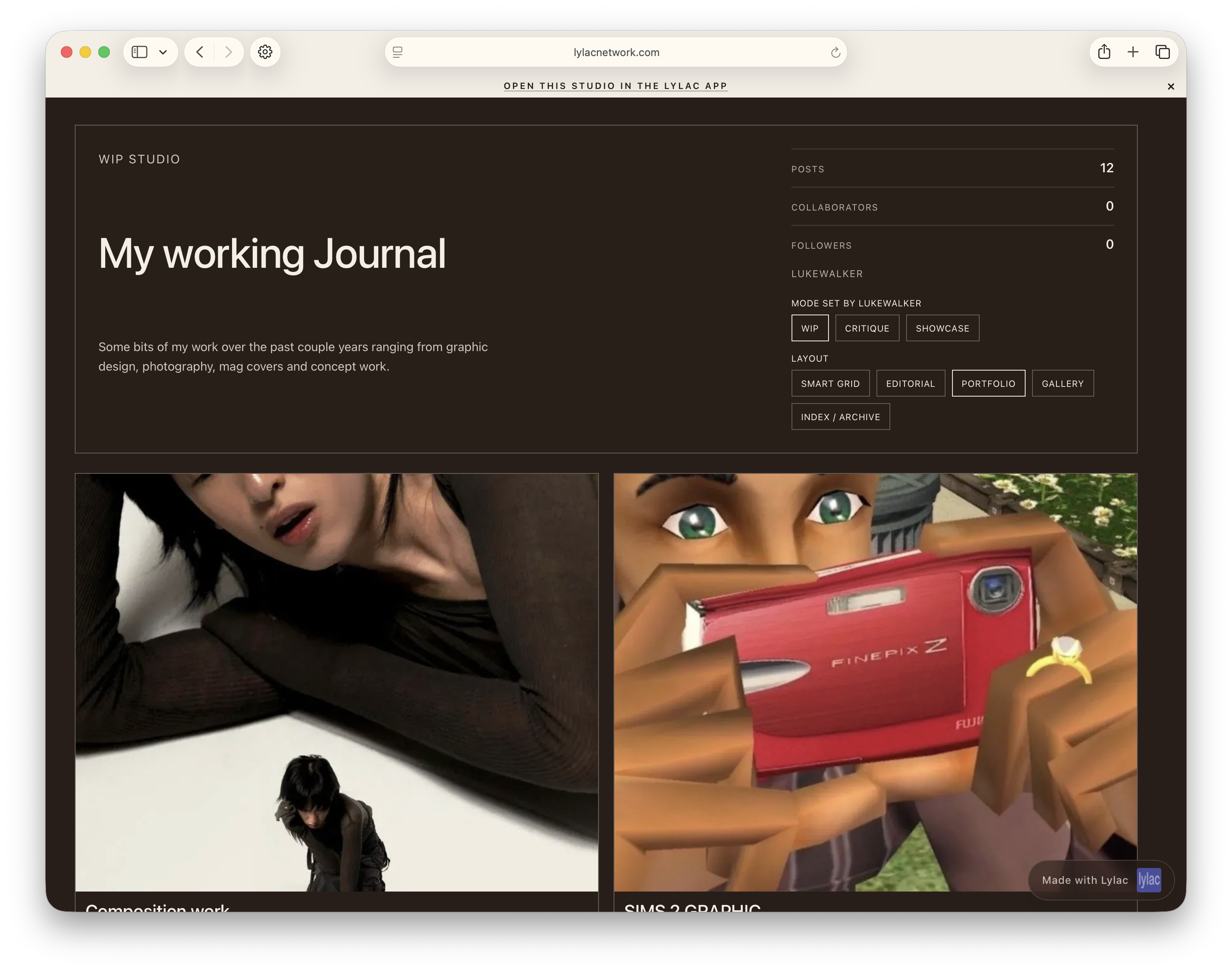 Portfolio web studio layout preview 1