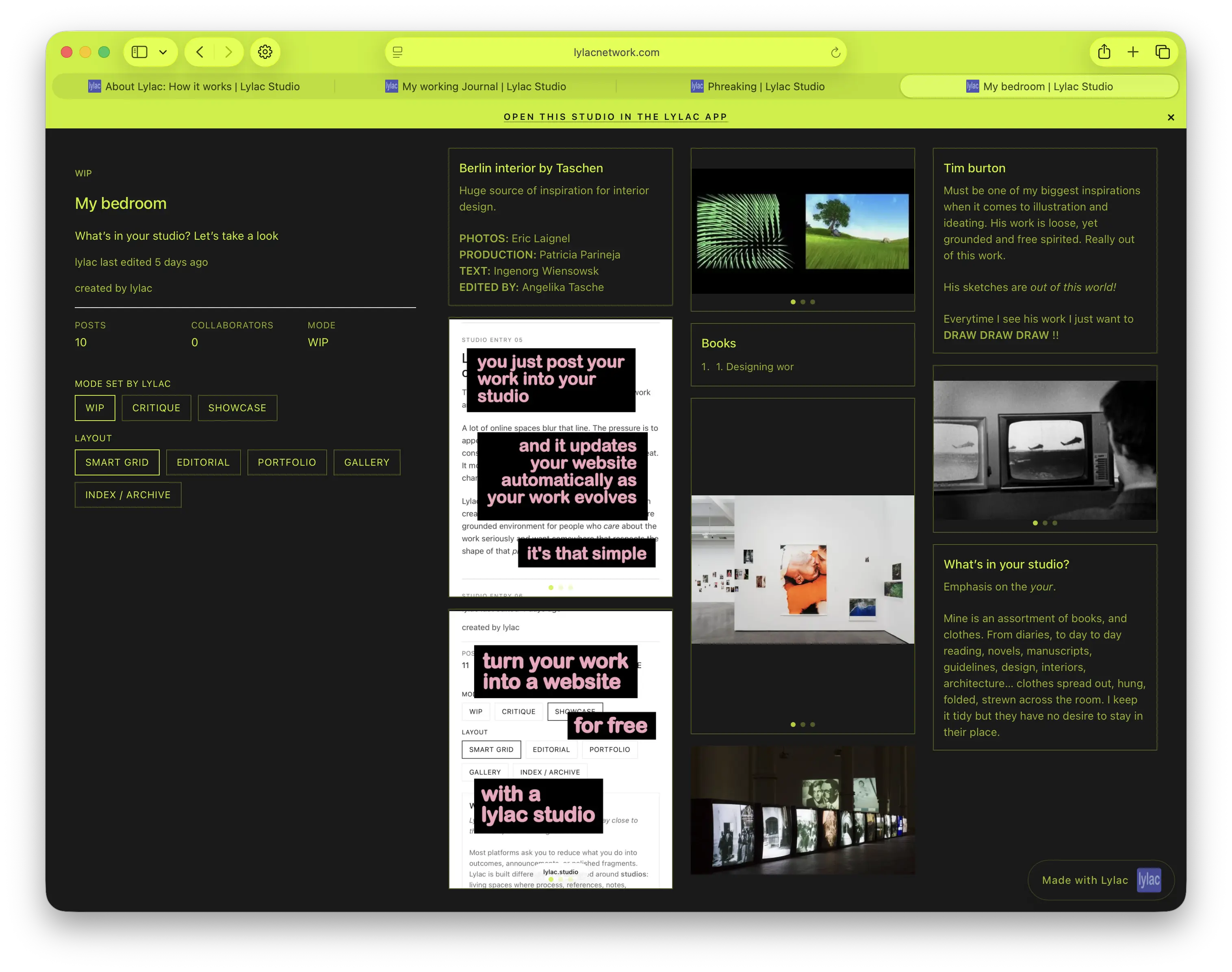Smart Grid web studio layout preview 2